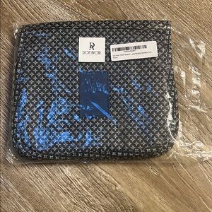 Blue and Gray with a hint of green travel toiletries hanging bag